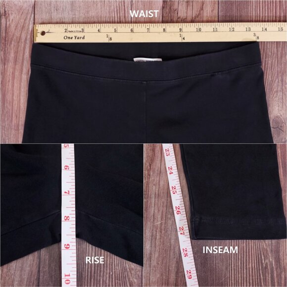 James Perse Womens Size 2 Stretch Jersey Long Leggings Black WHB1360 - Picture 11 of 11